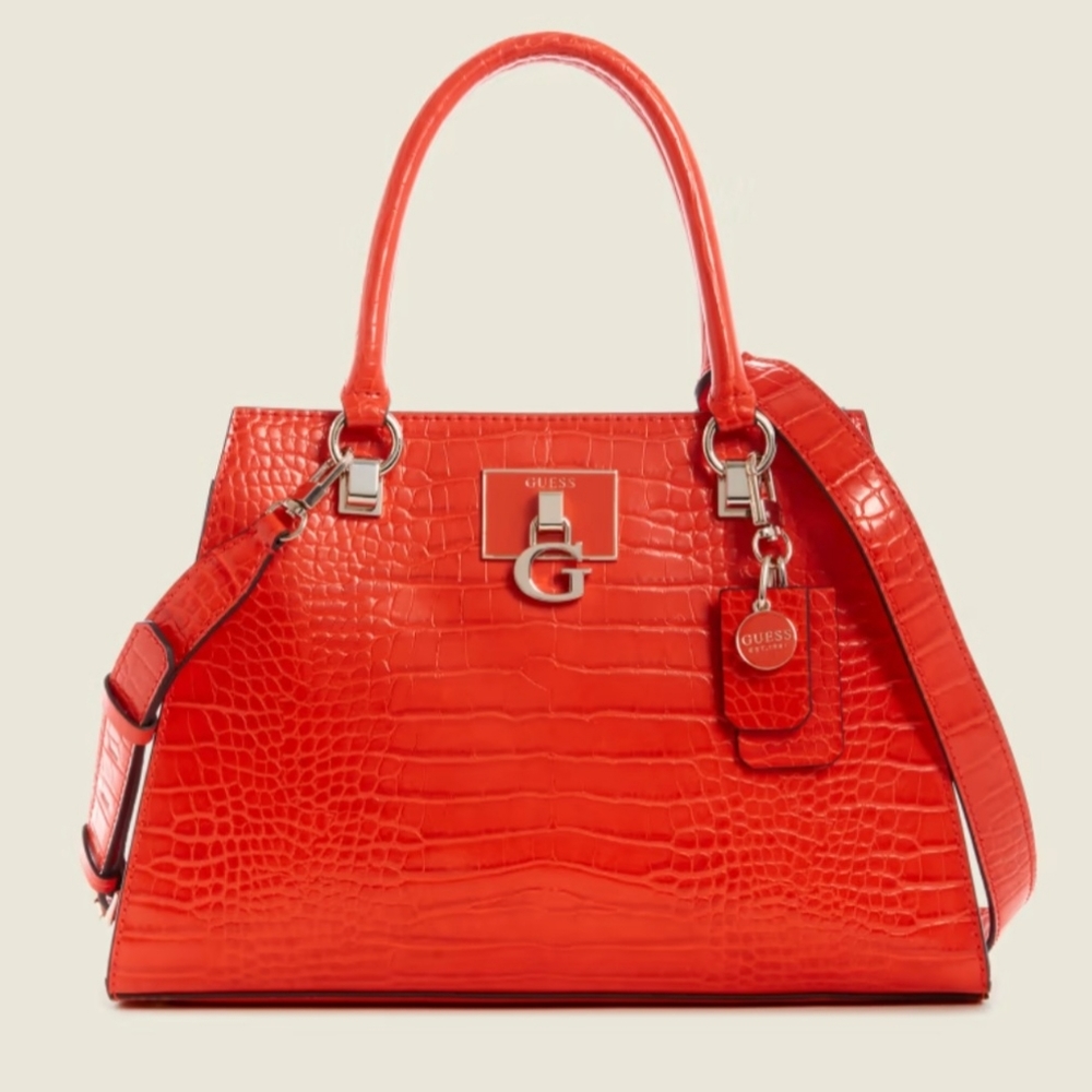 NEW GUESS ORANGE SATCHEL - Picture 2 of 4